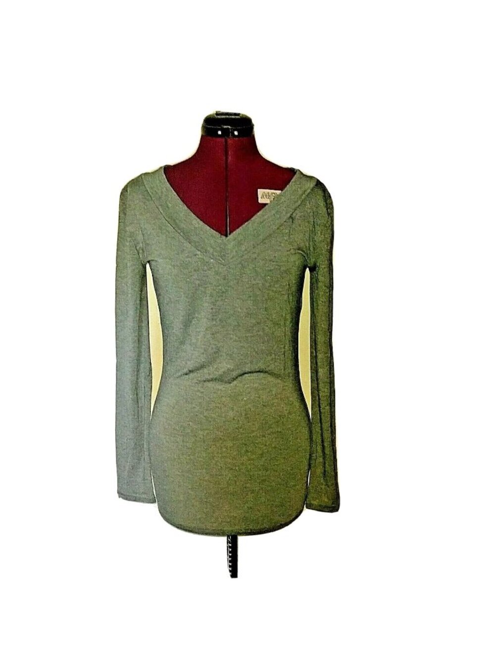 REGNA X Top Women XL Olive Green Knit Long Sleeve V-Neck Casual Pullover